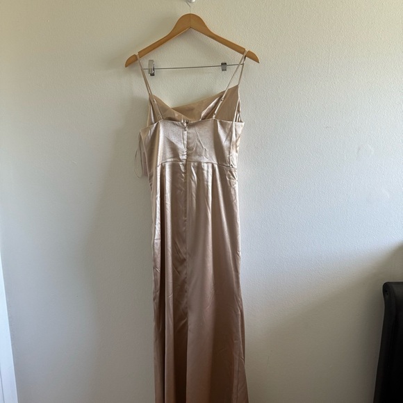 NWT Birdy Grey Lydia Shiny Satin Maxi Dress Gown Size Small - Picture 8 of 14